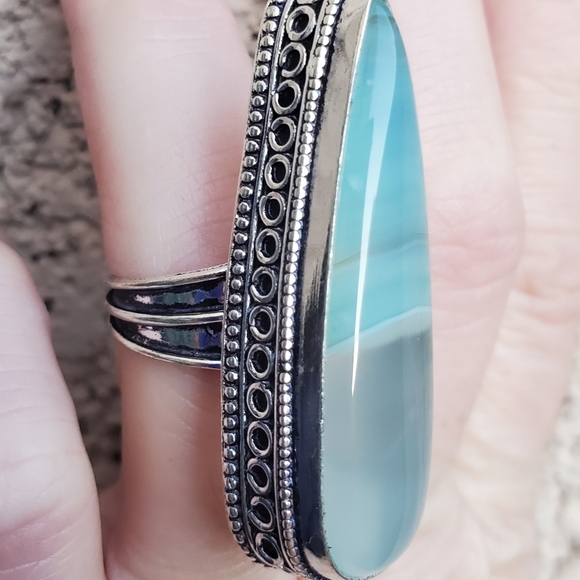 New Botswana Agate 925 Silver Statement Ring. - Picture 6 of 13